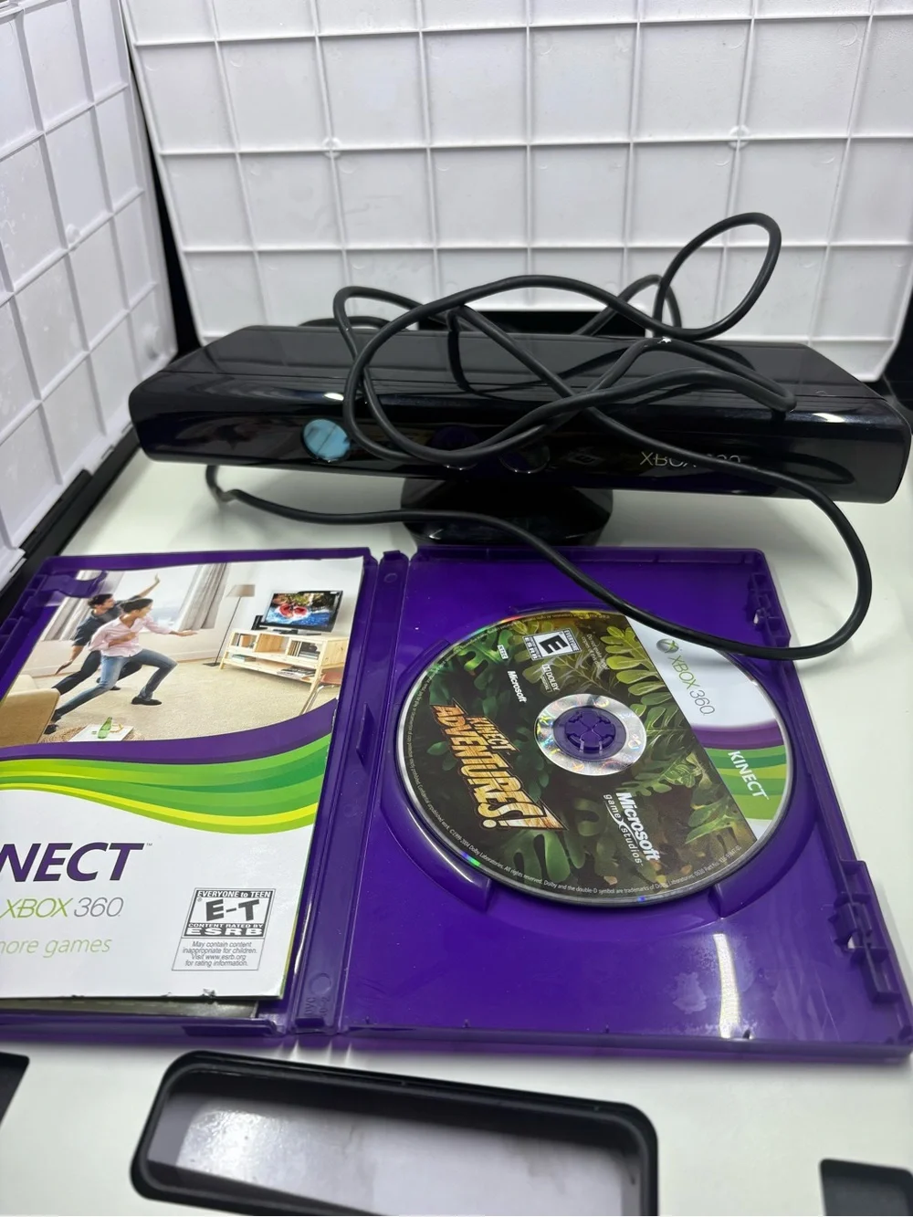 Microsoft Xbox 360 Kinect Sensor with Kinect Adventures! - Black